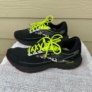 Mens Brooks Trace 2 Fire Department Running Shoes Black Neon Men Sz 14 D Flames